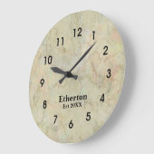 Natuurlijk beige marmer Patroon Acryl Grote Klok (Hoek)