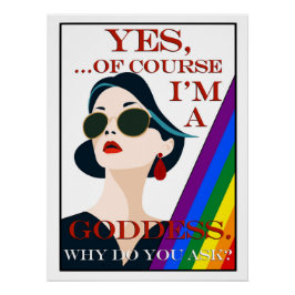 Natuurlijk ben ik een Godin Retro  Gay Pride Perfect Poster