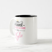 Natuurlijk ben ik Geweldige dat ik Kylie heet Tweekleurige Koffiemok (Voorkant links)