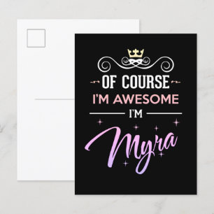 Natuurlijk ben ik Geweldige naam. Briefkaart