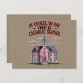 Natuurlijk ben ik homo, ik ging naar de katholieke briefkaart (Voorkant / Achterkant)