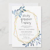 natuurlijk blad | Waterverf Quinceanera Kaart (Voorkant)