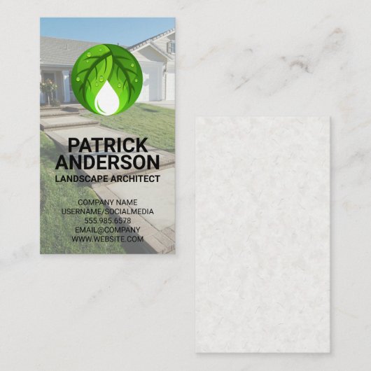 Natuurlijk Bladeren Logo | Residentieel  Visitekaartje (Voorkant / Achterkant)