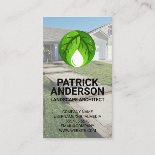 Natuurlijk Bladeren Logo | Residentieel  Visitekaartje (Voorkant)