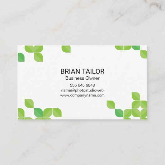 Natuurlijk | Bladpatroon Visitekaartje (Achterkant)