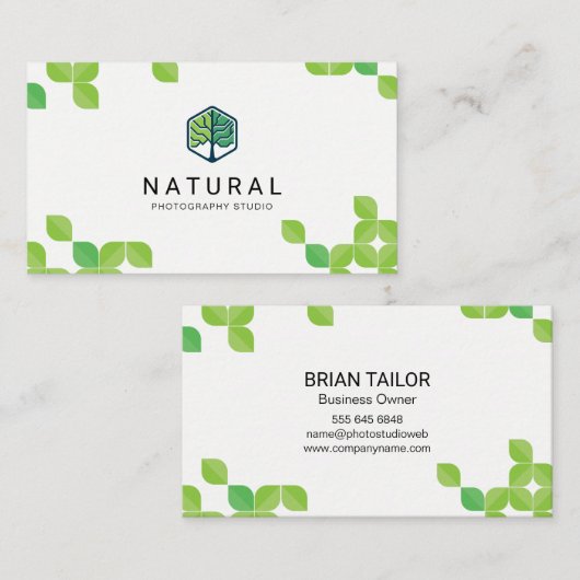 Natuurlijk | Bladpatroon Visitekaartje (Voorkant / Achterkant)