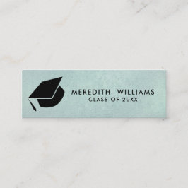 Natuurlijk blauw Afstudeerder Pet Afstuderen Invoe Mini Visitekaartje