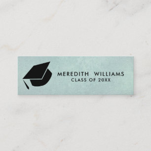 Natuurlijk blauw Afstudeerder Pet Afstuderen Invoe Mini Visitekaartje