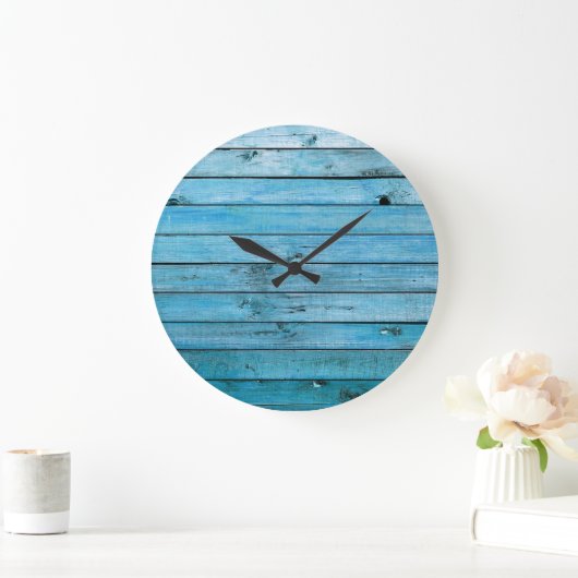 Natuurlijk blauw hout, gestructureerde achtergrond grote klok (Huis)