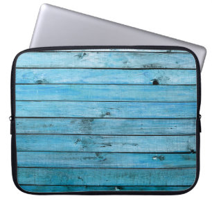 Natuurlijk blauw hout, gestructureerde achtergrond laptop sleeve