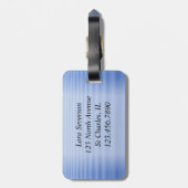 natuurlijk blauw rimpelwater bagagelabel (Achterkant verticaal)