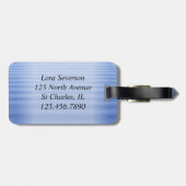 natuurlijk blauw rimpelwater bagagelabel (Achterkant horizontaal)