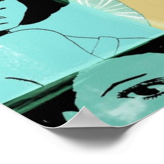 Natuurlijk Blauwgroen Poster (Hoek)