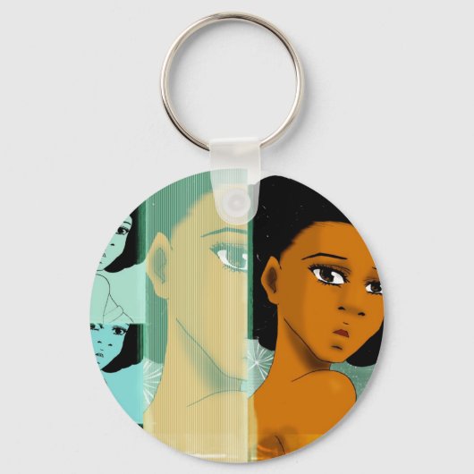 Natuurlijk Blauwgroen Sleutelhanger (Voorkant)