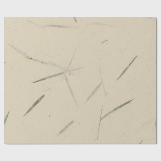 Natuurlijk Bloemengras Groen Ivoor Beige Creamy Cadeaupapier (Vlak)