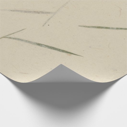 Natuurlijk Bloemengras Groen Ivoor Beige Creamy Cadeaupapier (Hoek)