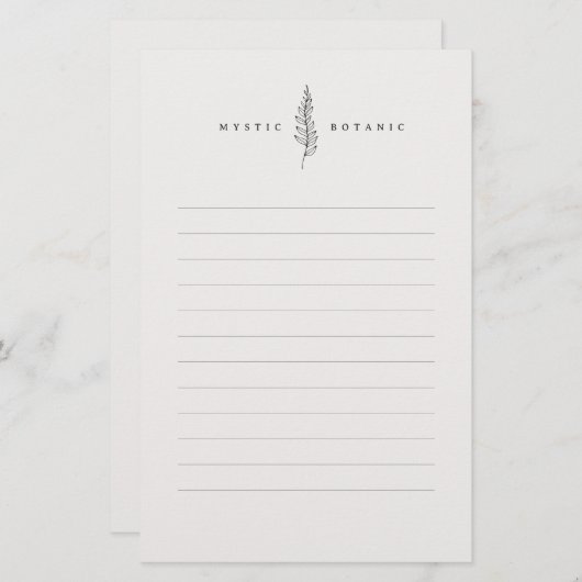 Natuurlijk botanisch blad I Modern briefpapier (Voorkant / Achterkant)