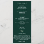 Natuurlijk botanisch groen Huwelijksprogramma Programmakaart (Achterkant)