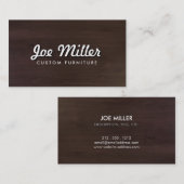 Natuurlijk bruin hout met gestileerde tekst visitekaartje (Voorkant / Achterkant)