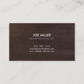 Natuurlijk bruin hout met gestileerde tekst visitekaartje (Achterkant)