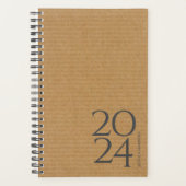 Natuurlijk Bruin Karton Wekelijks Planner (Voorkant)