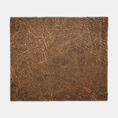 Natuurlijk bruin leer: getextureerde achtergrond fleece deken (Voorkant (Horizontaal))