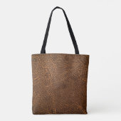 Natuurlijk bruin leer: getextureerde achtergrond tote bag (Achterkant)