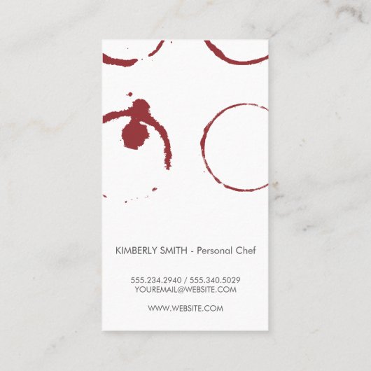 Natuurlijk bruin met wijnvlekken en glas visitekaartje (Achterkant)