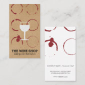 Natuurlijk bruin met wijnvlekken en glas visitekaartje (Voorkant / Achterkant)