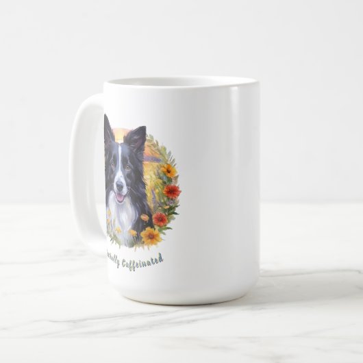 Natuurlijk cafeïnehoudende Mok met Border Collie A (Voorkant links)