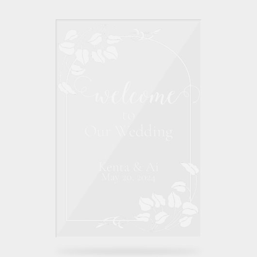 Natuurlijk Chic Wedding Acryl Teken Acryl Bord (Voorkant)