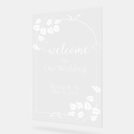 Natuurlijk Chic Wedding Acryl Teken Acryl Bord (Hoek)