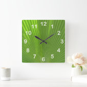 Natuurlijk Cool Surfaces_Palm Frond (met cijfers) Vierkante Klok (Huis)