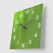 Natuurlijk Cool Surfaces_Palm Frond (met cijfers) Vierkante Klok (Hoek)