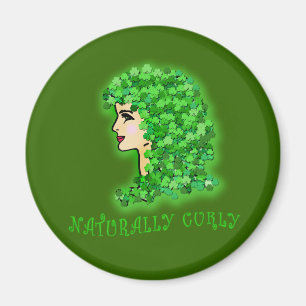 Natuurlijk Curly! Met Ierse shamrocks Magneet