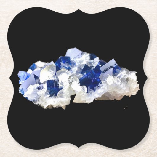 Natuurlijk Deep Blue Fluoriet Papier Onderzetter (Voorkant)