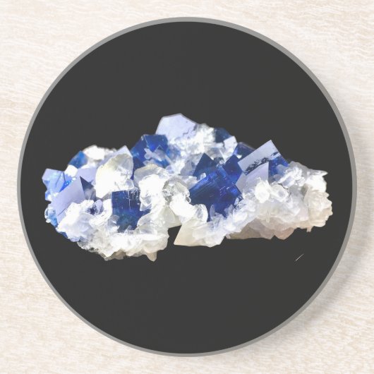 Natuurlijk Deep Blue Fluoriet Zandsteen Onderzette Zandsteen Onderzetter (Voorkant)