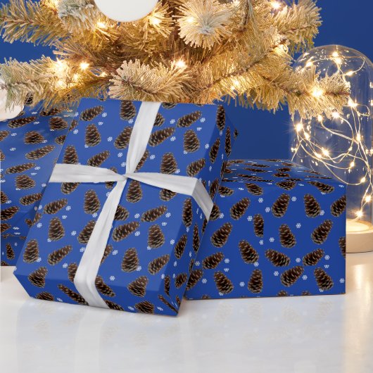 Natuurlijk Dennenkegel Sneeuwvlok Patroon Inpakpap Cadeaupapier (Feestdagen)