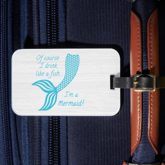 Natuurlijk drink ik als een vis, ik ben een zeemee bagagelabel (Voorkant Insitu 4)