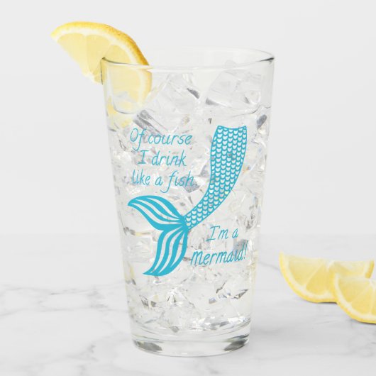 Natuurlijk drink ik als een vis, ik ben een zeemee glas (Voorkant ijs)