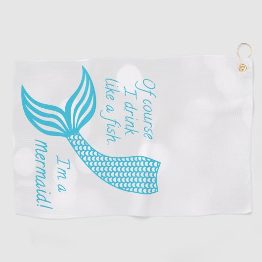 Natuurlijk drink ik als een vis, ik ben een zeemee golfhanddoek (Horizontaal)