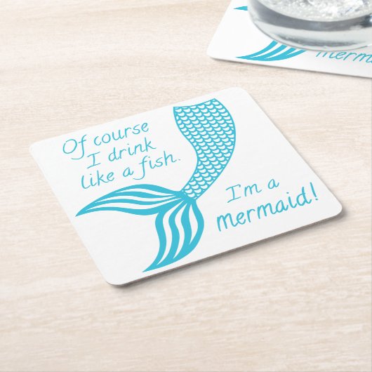 Natuurlijk drink ik als een vis, ik ben een zeemee kartonnen onderzetters (Schuin)