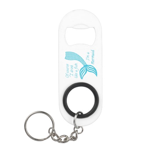 Natuurlijk drink ik als een vis, ik ben een zeemee mini flessenopener (Voorkant)