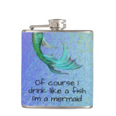 Natuurlijk Drink ik als een vis zeemeermin fles Heupfles (Voorkant)