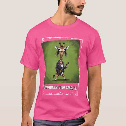 Natuurlijk Emo Giraffe Funny Emo Muziek Giraffes E T-shirt (Voorkant)