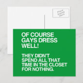 NATUURLIJK GAYS DRESS GOED BRIEFKAART (Voorkant / Achterkant)
