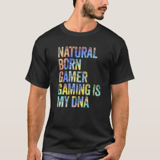 Natuurlijk Geboren Gamer Gamen Is Mijn Dna  Vintag T-shirt