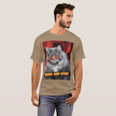 Natuurlijk Geboren Kattenvader Grappige Retro Weir T-shirt (Voorkant volledig)