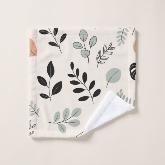 Natuurlijk gemak – Fijne lijn blad kunst handdoek (Wasdoekje)