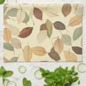 Natuurlijk geperst blad met Amber en Sienna Theedoek (Gevouwen)